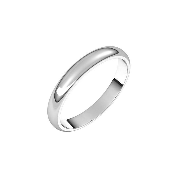 10K White Gold 3mm Half Round Bridal Wedding Ring Band 10K White Gold 3mm Half Round Bridal Wedding Ring Band